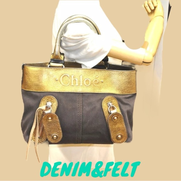 Chloe Vintage Shoulder/Tote Bag/Purse Canvas/Leather Brown/Gold | PRELOVED!!🤎👜 - Picture 16 of 16